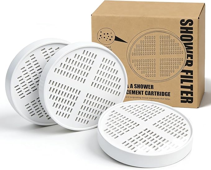 Vitamin C, E & A Shower Filter Replacement Cartridge Compatible with AquaHomeGroup, Helps Remove Chlorine for Healthier Skin & Hair (3 Packs)