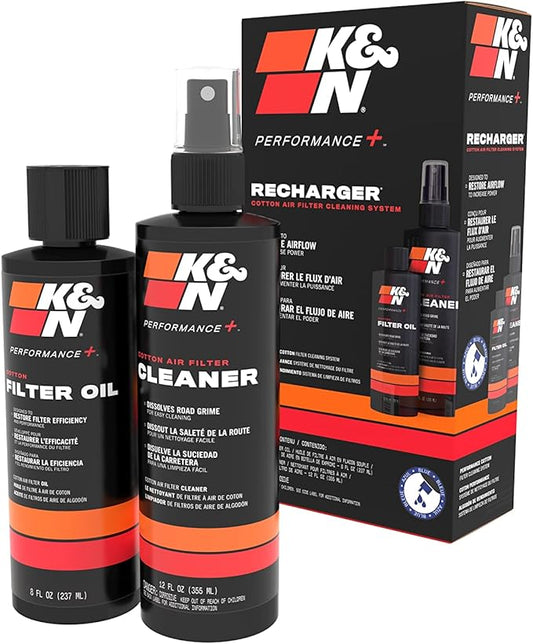 K&N Air Filter Cleaning Kit: Squeeze Bottle Filter Cleaner and Blue Oil Kit; Restores Engine Air Filter Performance; Service Kit-99-5050BL