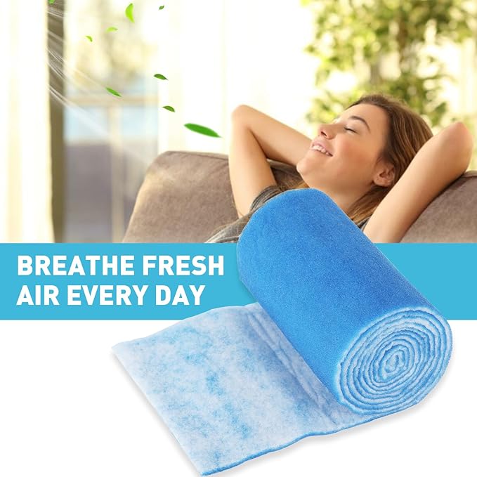 12"×140" Air Vent Filter for Home,AC & Floor Register Filter,MERV 8 Electrostatic Media Kit Roll with Adhesive Hook Tape,Reduce Dust, Dirt, Smoke and Pollen(30+ Filters)