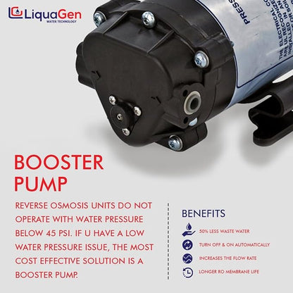 LiquaGen - Light Commercial Grade RO/DI Water Filter System | Reverse Osmosis and Deionization RO/DI | Booster Pump with TDS Meter | 20 Gallon Tank - 400GPD
