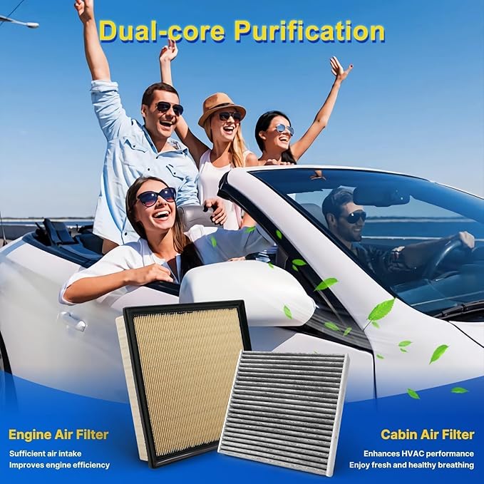 Cabin & Engine Air Filter Kit Fits 2024-2025 Tacoma L4 2.4L, Replacement for CF12964 CA10755, 87139-0C010, 17801-31130, 17801-0P051, 17801-0P050