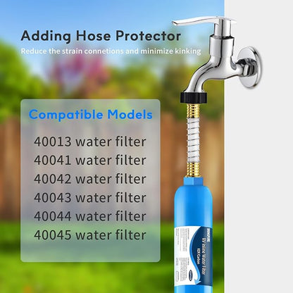 Bringpure RV Inline Water Filter with Flexible Hose Protector, NSF 42/372 Certified, Reduce Chlorine, Odor, Taste, Rust and Fluoride in Drinking Water, Dedicated for RVs and Marines, Pack of 2