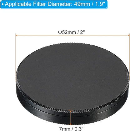 PATIKIL 49mm Lens Cap, Camera Lens Cap Cover Universal Front Metal Lens Filter Stacks Cap Protective Case for 49mm Camera Circular Polarizing Fader ND Filter, Black