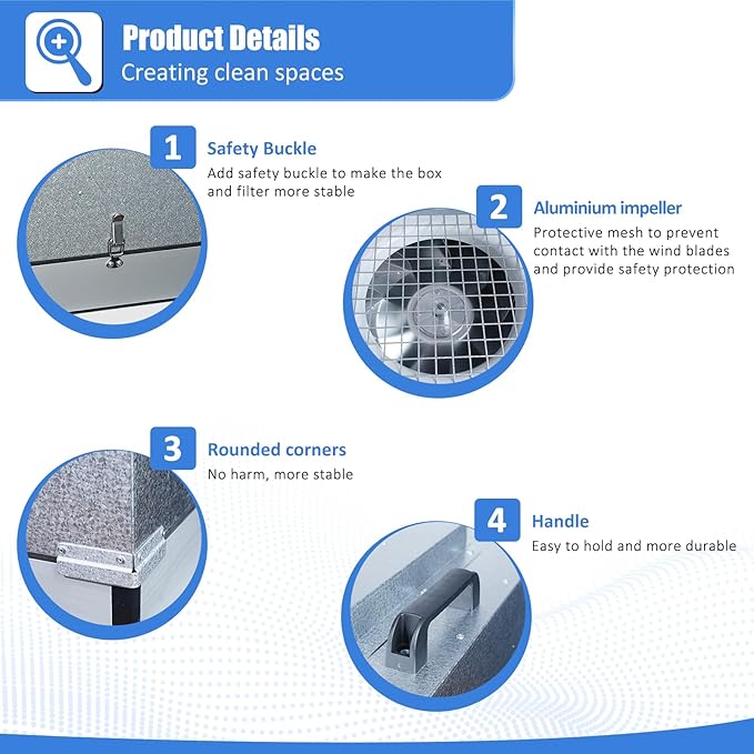 HEPA H14-Filter Laminar Flow Hood Updated FanFilter Unit（Include HEPA Filter）100/ISO Class 5 Cleanroom/Laboratory/Cleanroom/Mushroom Room, Laminar Air Flow Hood(46.2"x22.6"110V)