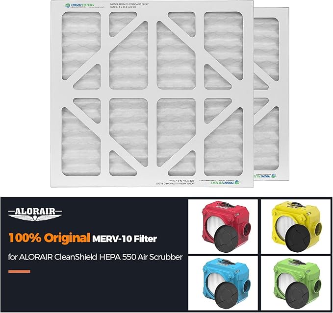 ALORAIR MERV-10 Filter Replacement Set for CleanShield HEPA 550 Air Scrubber (10 Pack)