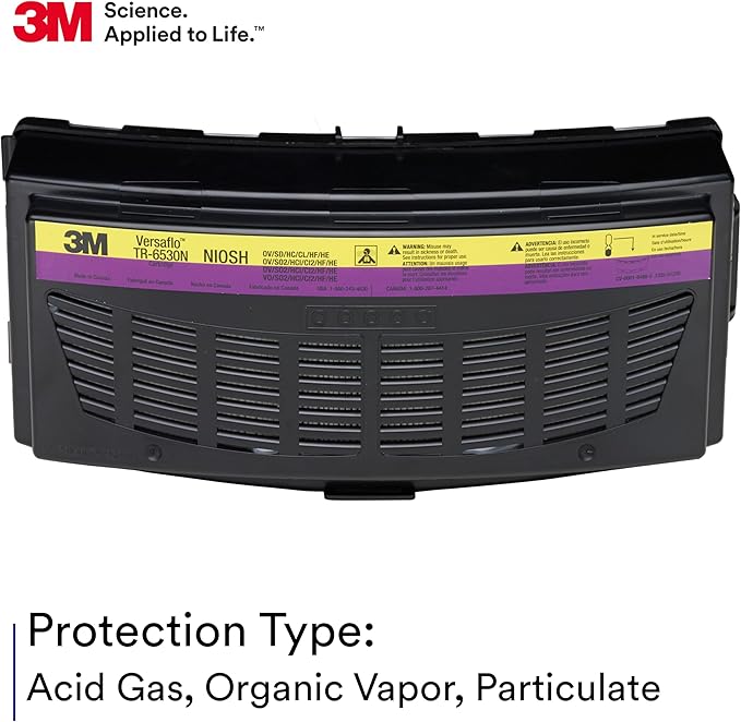 3M Versaflo Organic Vapor/Acid Gas/HEPA Cartridge TR-6530N, for TR-600/800 PAPR