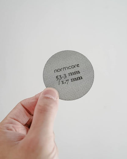 Normcore 53.3mm Puck Screen - Lower Shower Screen - Metal Contact Screen for Espresso 54mm Portafilter Filter Basket - 1.7mm Thickness 150μm - 316 Stainless Steel (Pack of 2)