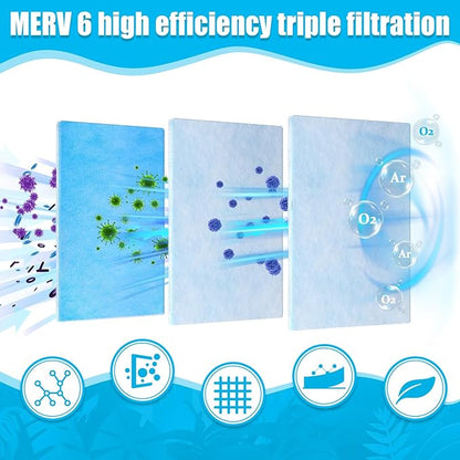 Frienda 20 x 118 Inch Merv 6 Reusable Air Vent Filter Cut to Size Electrostatic Floor Vent Filter with Adhesive Hook Tape Washable Replacement Compatible with Most Air Conditioning Furnace HVAC