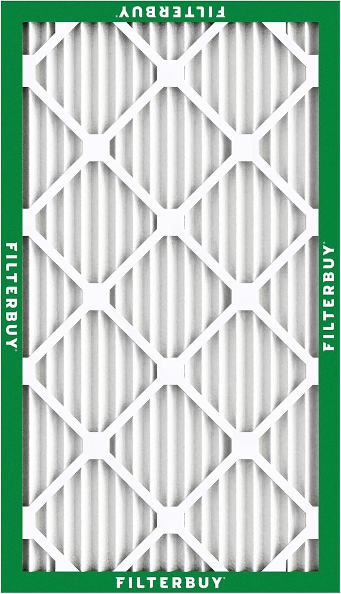 Filterbuy 17x25x1 Air Filter MERV 8 Essential Dust & Allergy Defense (6-Pack), Electrostatic Pleated HVAC AC Furnace Filters Replacement, Made in USA (Actual Size: 16.50 x 24.50 x 0.75)