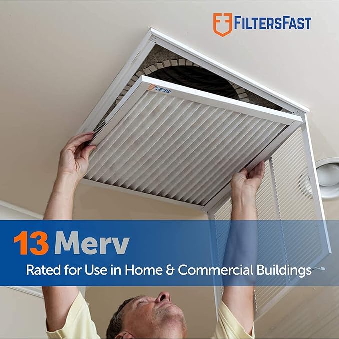 Filters Fast 10x16x1 Air Filter Merv 13, 1" AC Furnace Air Conditioner Filters, Made in the USA, Actual Size: 9.75" x 15.75" x 0.75”, 6 Pack
