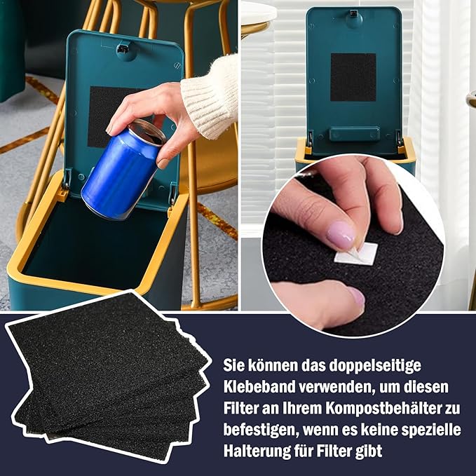 8 Pack Compost Bin Filter Activated Carbon Filter for Countertop Bin, 4.7” Kitchen Compost Bin Charcoal Filter for Compost Bucket