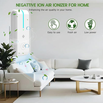 Plug In Air Ionizers - Negative Ion Technology Air Purifier - Quiet Operation Portable Air Filter Odor, Pets Smell for Home, Bedroom, Office, Garage Room- Air Cleaner White (6 Pack)