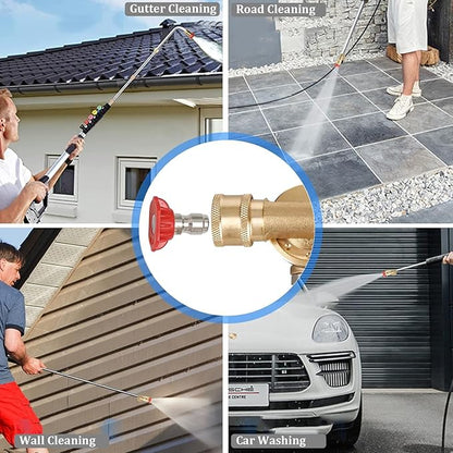 Lucstar Radiator Cleaning Wand Accessories,Quick Connect Pivoting Coupler, 240 Degree with 7 Angles for Pressure Washer Nozzle Tips,Pressure Washer Gutter Attachment