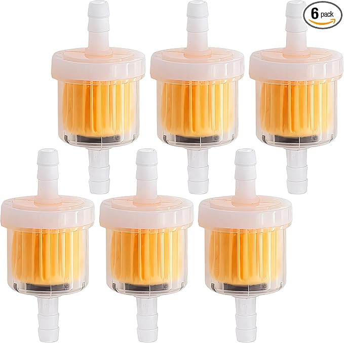 6PCS 1/4 Inch Gas Inline Fuel Filters, with magnet, Universal for Stratton Small Engine, Kohler, Kawasaki, Birggs, John Deere, Gasoline Generator Lawn Mower Motorcycle