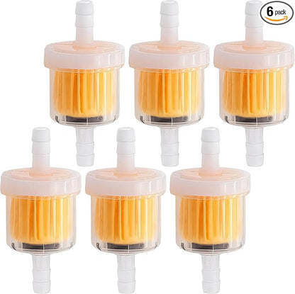 6PCS 1/4 Inch Gas Inline Fuel Filters, with magnet, Universal for Stratton Small Engine, Kohler, Kawasaki, Birggs, John Deere, Gasoline Generator Lawn Mower Motorcycle