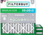 Filterbuy 20x20x2 Air Filter MERV 8 Essential Dust & Allergy Defense (3-Pack), Electrostatic Pleated HVAC AC Furnace Filters Replacement, Made in USA (Actual Size: 19.50 x 19.50 x 1.75)