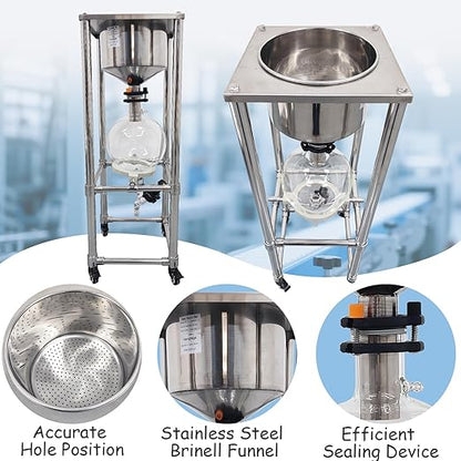 INTSUPERMAI 10L Buchner Funnel Filtering Kit, with 10L Vacuum Flask, Stainless Steel Frame, Negative Pressure Filtration, Lab Vacuum Suction Filter for Liquid-Liquid Extraction