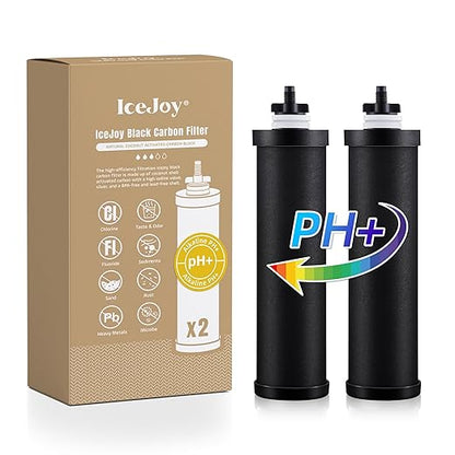 Alkaline Carbon Rods (2 Pack) for Gravity Water Filters – Raises pH up to 9.2, Replacement for Berkey® BB9-2® Black Filters, Berkey® Gravity System & More, NSF/ANSI 42 Certified