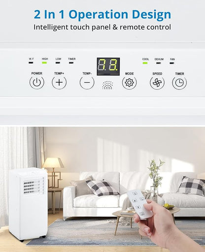 Portable Air Conditioner 10000 BTU, Portable AC Unit with Remote Control, Energy-Efficient Cooling for 450 Sq.ft Spaces, 3in1 Portable AC with Dehumidifier, Cooling & Fan Mode for Bedroom Room