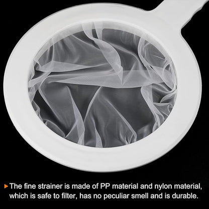PATIKIL 9"x6" Food Filter Strainer, 80 Mesh Kitchen Mesh Filters Strainers Fine Mesh Sieve with Handle for Filter Juice Coffee Soy Milk, White
