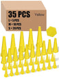 Hydraulic Oil Service Plugs Large Medium Small Sizes Multi Pack Rubber Drip Proof Hose Plugs Industrial Hydraulic Kit for Irrigation, 3 Sizes(35 Pcs,Yellow)