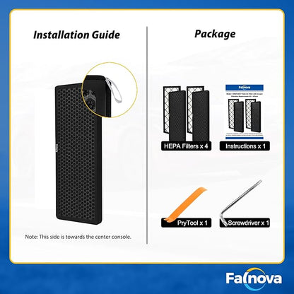 Compatible with Tesla Model Y 2020-2025 Juniper Intake Cabin Air Filter Activated Carbon 5-Layer Replacement HEAP Filter Kit - Includes Tools & Installation Guide (Set of 4 Packs)