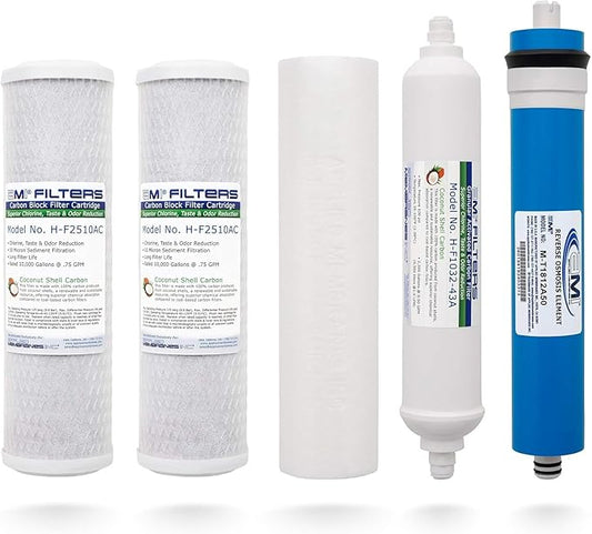 APPLIED MEMBRANES Reverse Osmosis Membrane and Filter Replacement, 50 GPD Membrane with Pre and Post Filter.