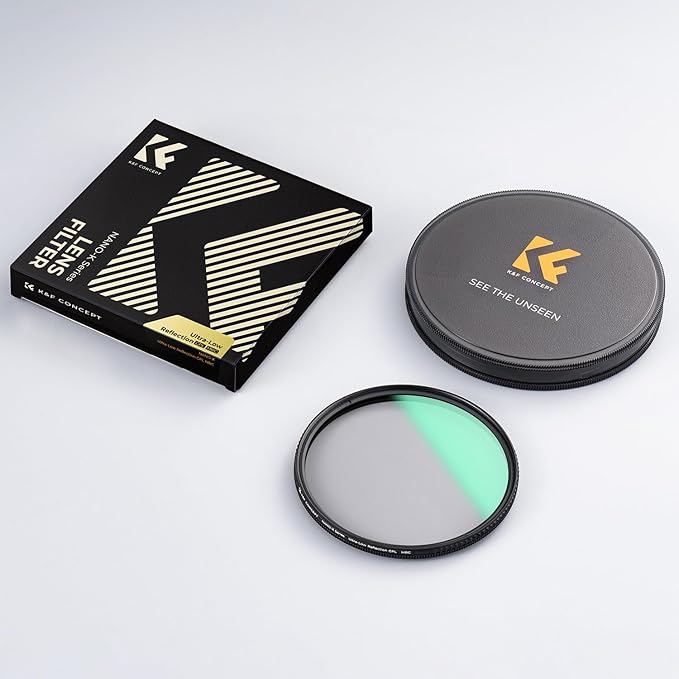 K&F CONCEPT 77mm Ultra-Low Reflectivity Circular Polarizers Filter 28 Multi-Layer Coatings Ultra-Slim High Definition Polarizing Camera Lens Filter (Nano-X Series)