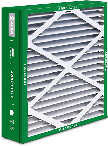 Filterbuy 21x23.5x5 Air Filter MERV 8 Essential Dust & Allergy Defense (4-Pack), Pleated HVAC AC Furnace Filters for Trane Perfect Fit & American Standard (Actual Size: 20.00 x 23.09 x 4.97)