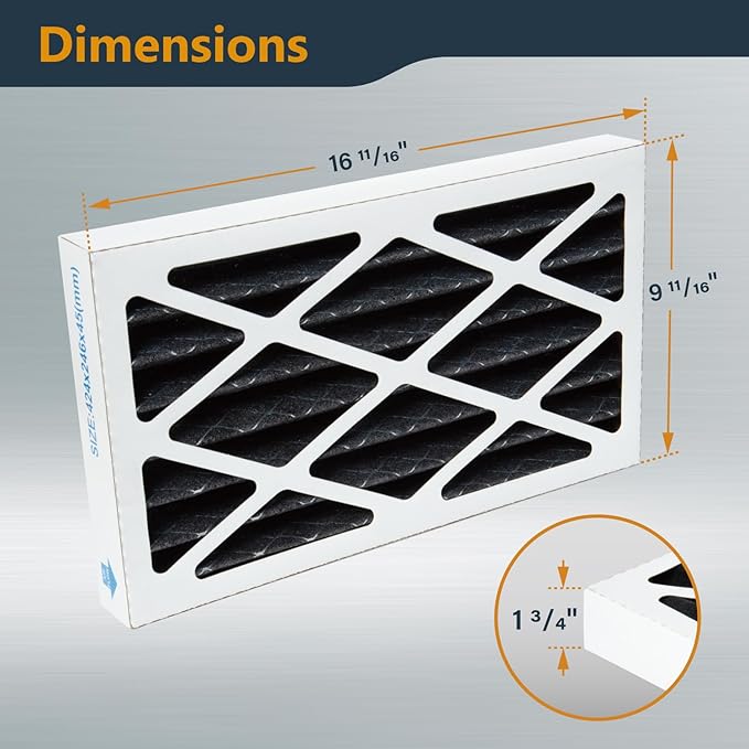 POWERTEC 5 Micron Activated Carbon Outer Air Filters for WEN 3410, POWERTEC AF4000/AF4001 & Shop Fox W1830 Air Filtration Systems for Workshop and Garage, Replacement for WEN AF9165C, 2PK (75094-P2)