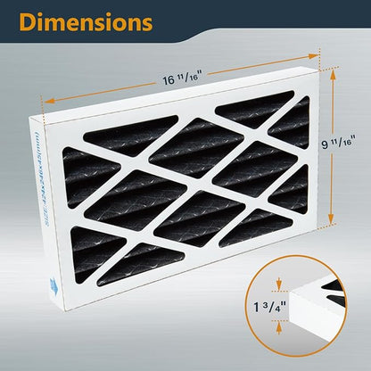 POWERTEC 5 Micron Activated Carbon Outer Air Filters for WEN 3410, POWERTEC AF4000/AF4001 & Shop Fox W1830 Air Filtration Systems for Workshop and Garage, Replacement for WEN AF9165C, 2PK (75094-P2)