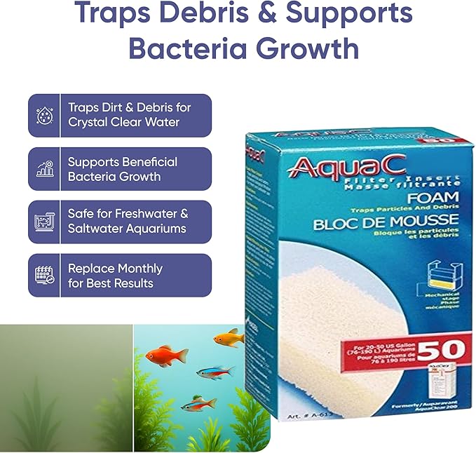 AquaClear 50 HOB Maintenance & Replacement Filter Media Kit, Including Gokul Brands Mesh Bags(AquaClear Activated Carbon, BioMax Media, Filter Foam Insert)