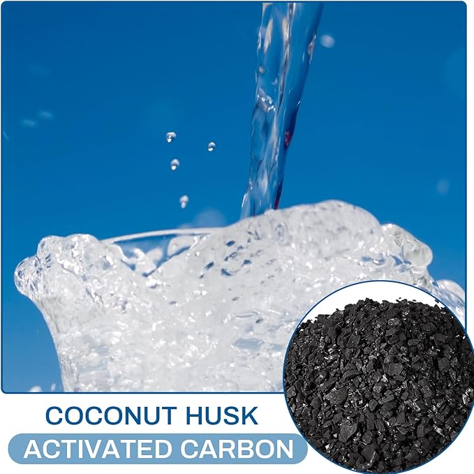 Timgle Bulk Water Air Filter Activated Charcoal Coconut Hull Granular Activated Carbon 10-18 Mesh Water Distiller Charcoal Filters Media for Filtration(30 Lbs)
