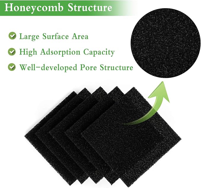 10 Pack Smoke Fume Absorber Filter, Activated Carbon Solder Fume Extractor Filters Solder Extractor Filter for Hakko/Xytronic/Aoyue Smoke Absorber (5 1/8” 5 1/8” 3/8”)