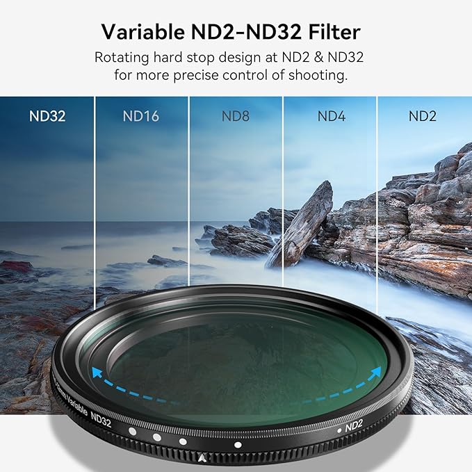 SmallRig 52mm Magnetic Variable ND Filter ND2-ND32 (1-5 Stops) No X Cross HD Optical Glass Waterproof Scratch Resistant Magnetic Adjustable Neutral Density Filter for Phone - 4215