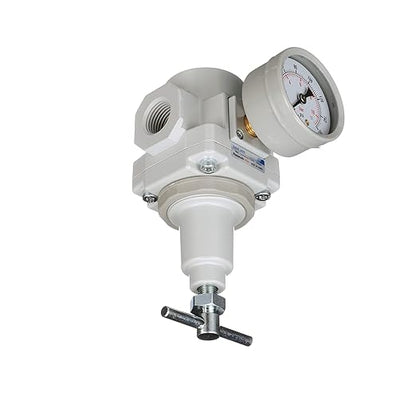 PneumaticPlus SAR Series T-Handle Compressed Air Regulators - NPT Thread Sizes, T-Handle, Gauge & Bracket Included (3/4" NPT)