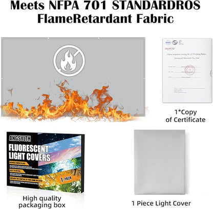Fluorescent Light Covers - Classroom Covers for Ceiling Lights, 1 PCS 4 x 2 Feet Magnetic Light Filters, Classroom, Office Decor (Light Gray)