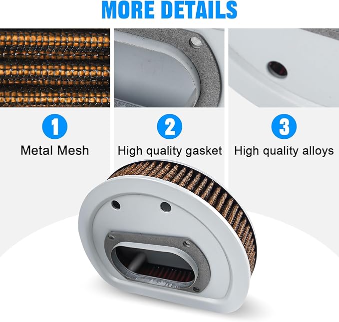 Motorcycle Air Filter 29462-99 1011-4208 High Flow Intake Cleaner Accessories for Harley 1999-2001 Electra Glide, Road King and Road Glide Models (Orange)