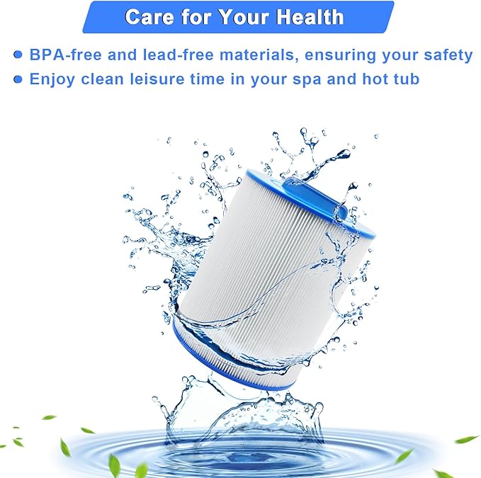 PAS40-F2M Replacement Hot Tub Spa Filter Compatible with Unicel 6CH-352, Filbur FC-0312, Artesian Spas 06-0014-12, Baleen AK-90131, Darlly 60354, SD-01441, Master Spas PMA-R1 Filters, 40 sqft, 2 Pack