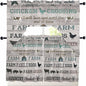 Farmhouse Swag Kitchen Curtains Valance and Tier Set, Green Black Barn Cow Pig Chicken Brown Wood Grain Light-Filtering Swag Valance 24 Inch Length, Rod Pocket Short Curtain for Bedroom Cafe