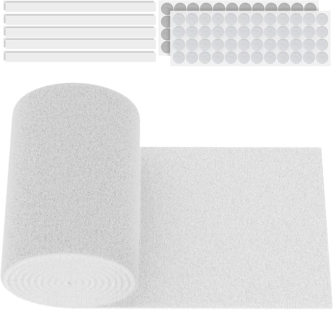 Pawfly Aquarium Filter Floss Roll, 120 x 20 x 0.2 Inch Cuttable Aquarium Filter Pad, Blue and White Aquarium Filter Media Roll for Freshwater Saltwater Fish Tanks & Small Ponds