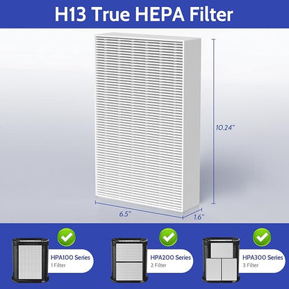 6 Pack HPA300 HEPA Filter Replacement for Honeywell HPA300 Air Purifier Compatible HPA304 HPA200 HPA3300B HPA5300 Filters, Replace HRF-R3 True HEPA Filters