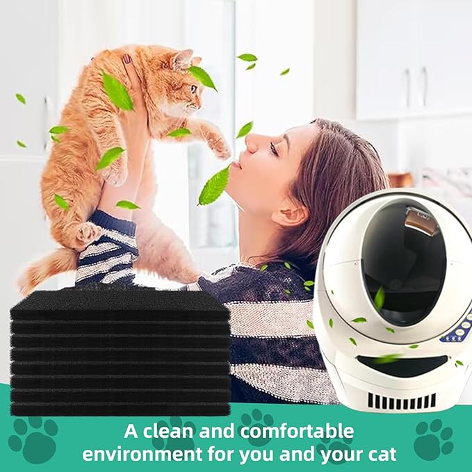 Lubise 8Pcs Carbon Filters Compatible with LR 3,0.5in Replacement Activated Charcoal Filters for Litter Box Premium Filters,Thickened and Durable,Eliminate Odor and Controls Moisture on Pet's Body