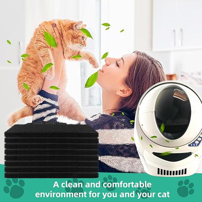 Lubise 8Pcs Carbon Filters Compatible with LR 3,0.5in Replacement Activated Charcoal Filters for Litter Box Premium Filters,Thickened and Durable,Eliminate Odor and Controls Moisture on Pet's Body