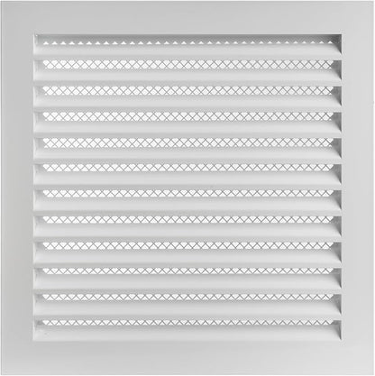Repa Market 12" x 12" Inch (Inner Dimensions) Galvanized Steel White Soffit Air Vent Cover - Louvered Square Gable Vent with Mesh Screen - Exhaust/Intake Ventilation Grill - Outdoor Metal Duct Grate