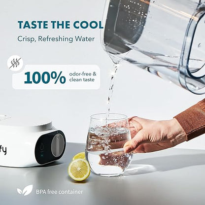 Compact 50oz Countertop Electric Water Filter Pitcher – Removes 99% of Lead, Microplastics, PFAS & Chlorine – Advanced Carbon Block & UltraFiltration Technology – 6 Months Filter Life