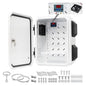 Outdoor Electrical Box with Key Lock, 12V Cooling Fan & Temperature Controller Included, Cold-Rolled Steel Plate Electrical Box, with M10 Aluminum Alloy Sliding Groove (11.81"x15.75"x7.87")