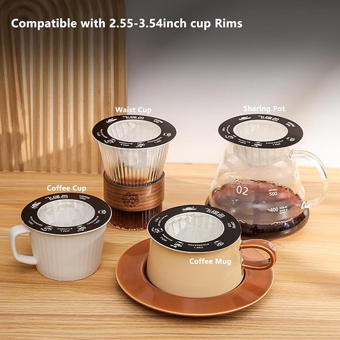 UFO Coffee Filter Paper Bag, Portable Hanging Ear Drip Coffee Bag, Single Serve Disposable Pour Over Filter Bag for Camping, Travel, Office, Home, No Adhesive, 16pcs (UFO)