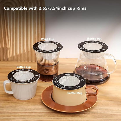 UFO Coffee Filter Paper Bag, Portable Hanging Ear Drip Coffee Bag, Single Serve Disposable Pour Over Filter Bag for Camping, Travel, Office, Home, No Adhesive, 16pcs (Santa Claus)