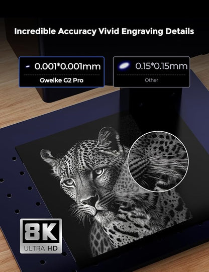 GWEIKE G2 Pro 30W Fiber Laser Engraver with 3D & Deep Engraving, 15000mm/s Fast Laser Engraver Machine, 110x110mm Working Area, Portable Laser Marking Machine for Metal, Jewelry, Leather, Dog Tags